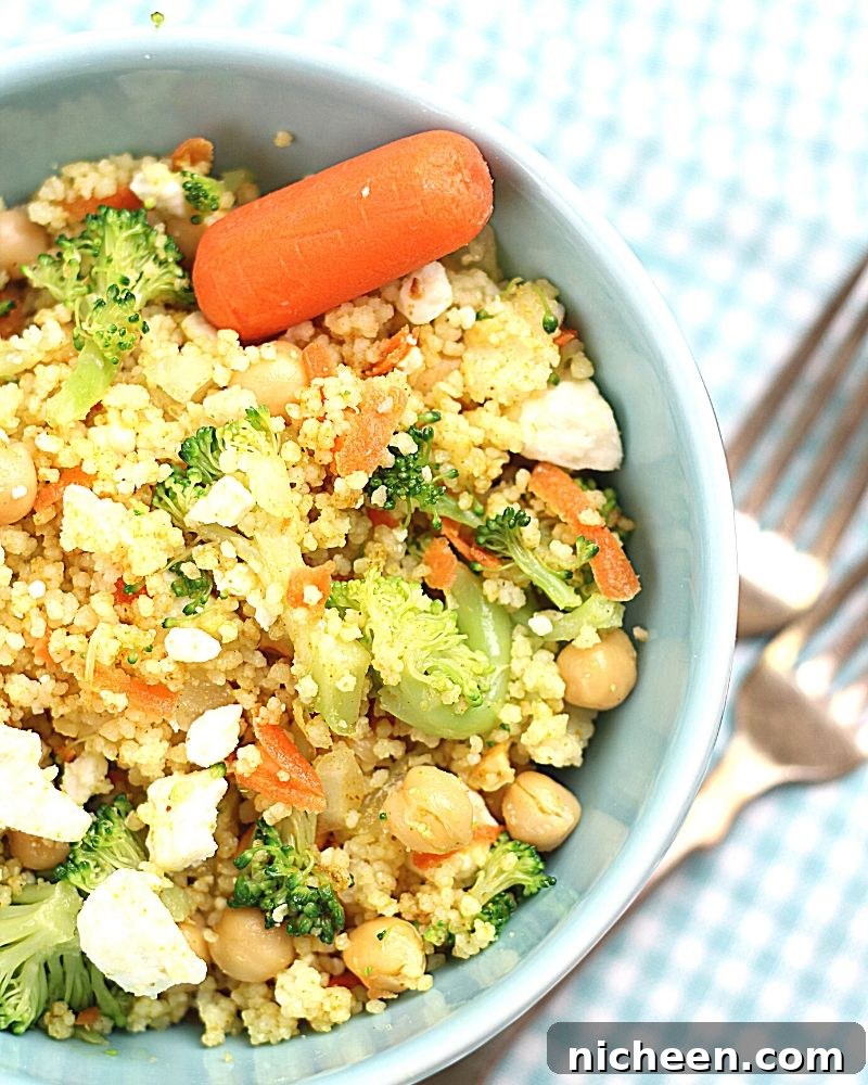 Curried Couscous salad in a bowl