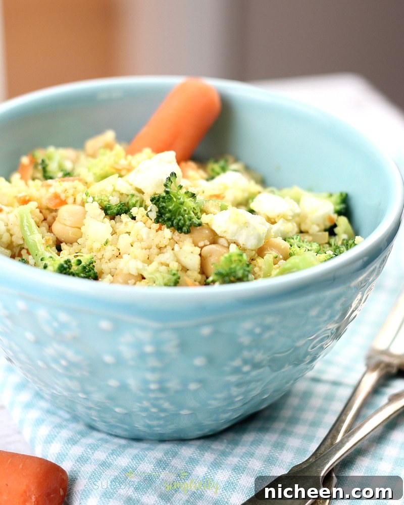 Curried Couscous with Broccoli and Feta