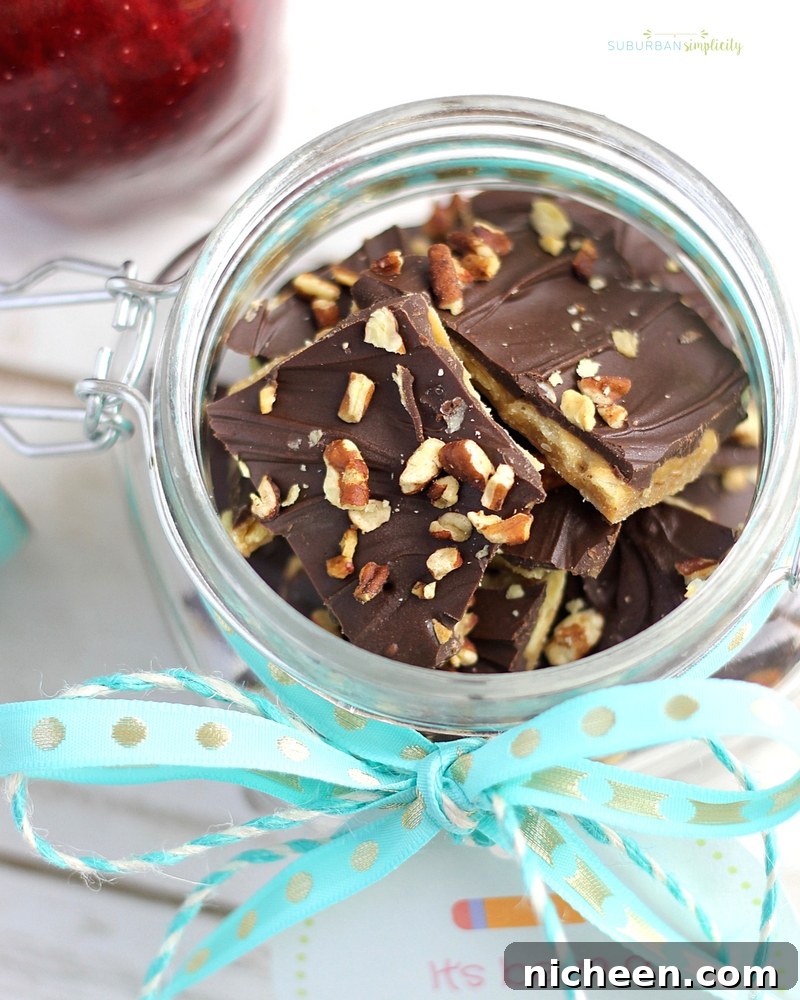 Saltine Toffee Recipe for Teacher Gifts 6 Appreciate teachers with this Saltine Toffee Teacher Gift Idea! It's super easy to make, but leaves a delicious impression. FREE printable gift tags!