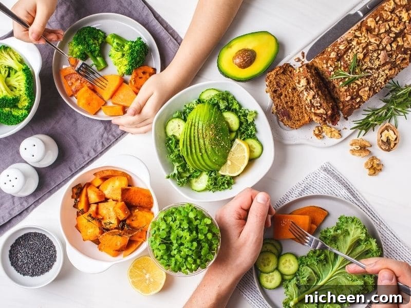 Pantry Staples to Stock for Nutritious Recipes 4 healthy foods on a table