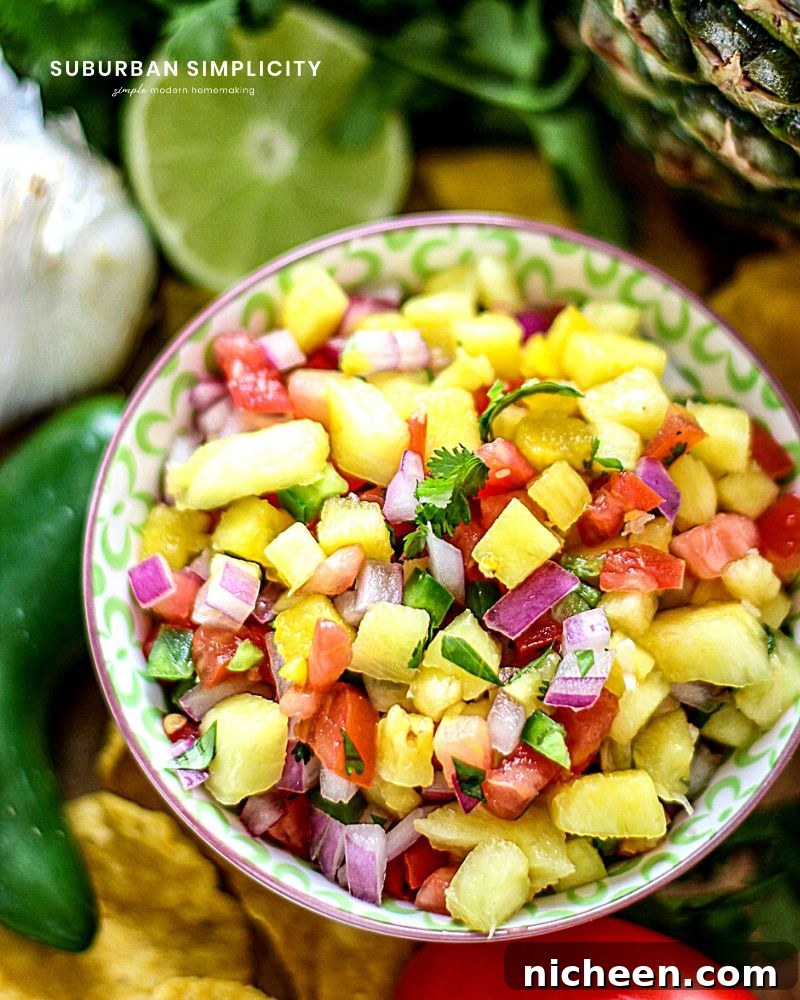 Pineapple salsa in a bowl