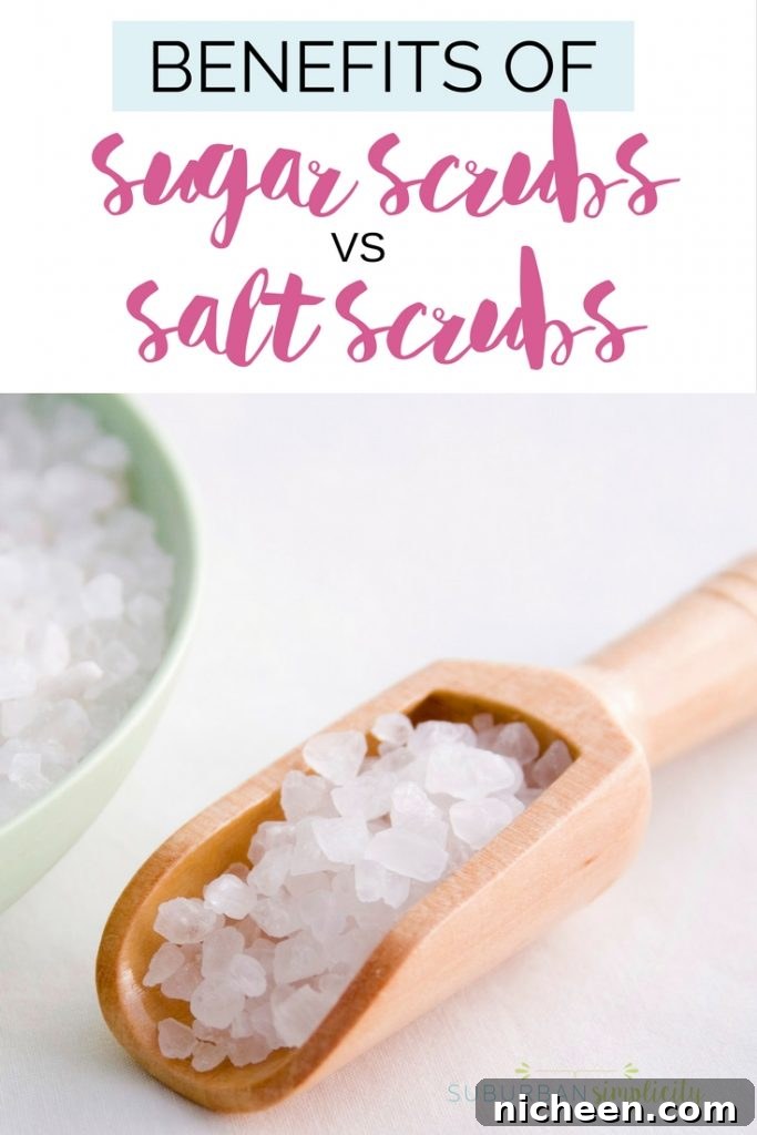 Sugar vs Salt Scrubs: Which Suits Your Skin Type? 2 Wondering the benefits of sugar scrubs vs salt scrubs for your skin? This article shares the pros and cons and when to use each one for best results.