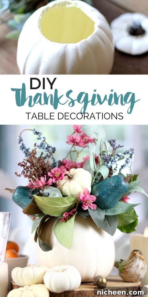 Creative Thanksgiving Table Decorations and Centerpiece Ideas 2 Inexpensive and easy Thanksgiving Table Decorations that you can customize for your home. Set a beautiful tabletop with these simple and stunning Thanksgiving DIY ideas! #Thankgivingdecor