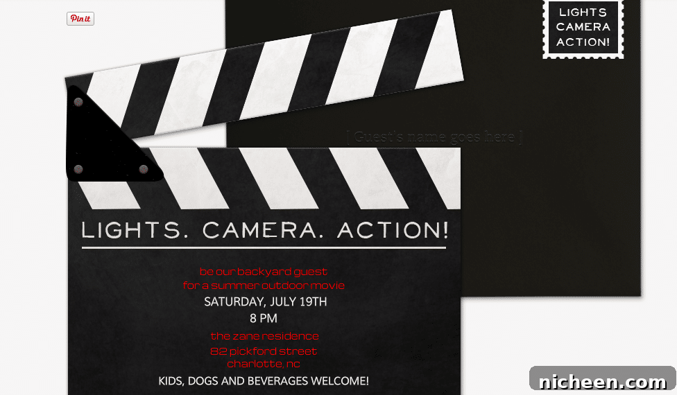 How to Plan a Movie-Themed Birthday Party: Ideas and Checklist 3 Movie Themed Evite