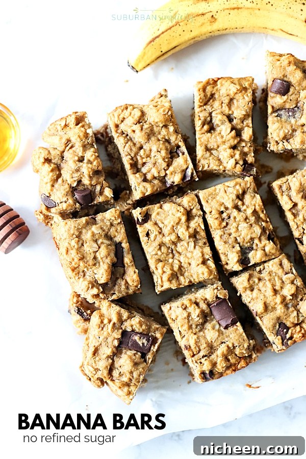 banana oatmeal bars cut into squares